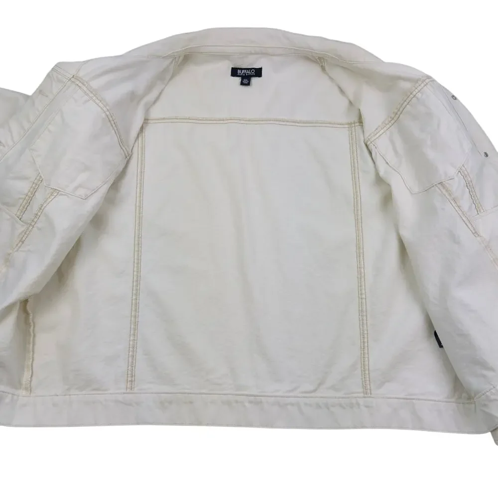 Buffalo David Bitton Cream Classic Timeless Trucker Denim Jacket Women's XXL